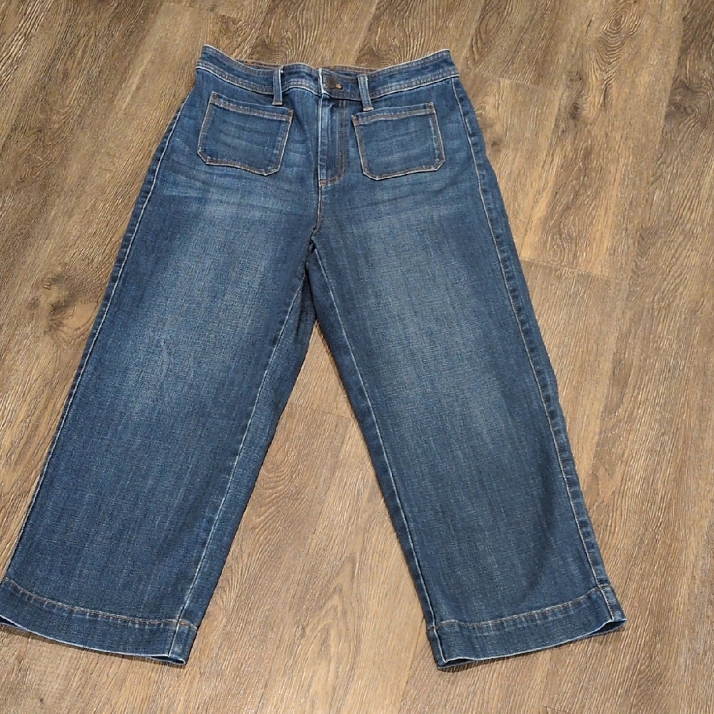 Talbots Flawless High-Waist Wide Leg Cropped Jeans Women's Size 4 - Picture 3 of 10
